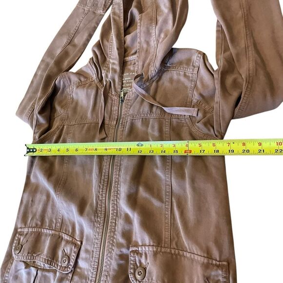 American Eagle Hooded Cargo Utility Jacket Full Zip Womens Size Small Peach - Picture 7 of 8